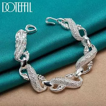 Очаровательный ведущий браслет, модный подарок, серебряные украшения 20cm