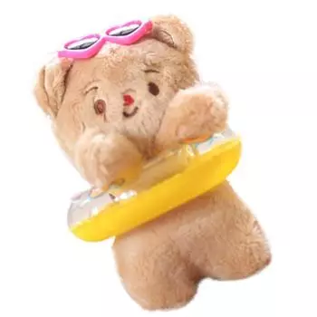 Очаровательный Желтый Медведь с Кулоном-Кольцом для Плавания Брелок Плюшевый Зверек Стильное Украшение для Сумки для Женщин