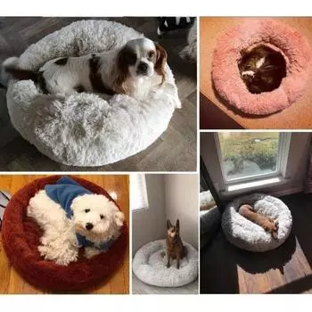 Очень большая кровать для собаки, диван, моющаяся круглая подушка для собаки, кровать для питомца XS коричневый