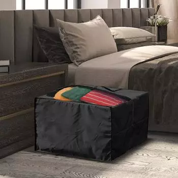 Очень большая квадратная защитная сумка для хранения с застежкой-молнией и ручкой для переноски, прочная, водонепроницаемая, пыленепроницаемая чёрный