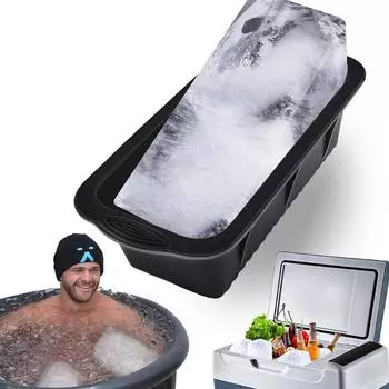 Очень большие формы для кубиков льда, 4 шт. больших форм для изготовления кубиков льда, ледяные кирпичи, многоразовый силиконовый поддон для больших кубиков льда 2PCS синий