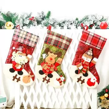 Очень большие рождественские чулки, носки, Санта, снеговик, олень, подарочный пакет, подарочный пакет, Веселое Рождество, елочные украшения