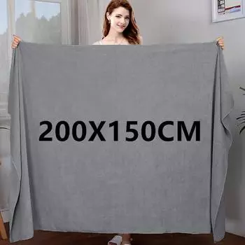 очень большое банное полотенце из микрофибры, мягкое, хорошо впитывающее и быстросохнущее, для спорта, путешествий, не выцветает, многофункциональное, серое 75X35CM озеро синий