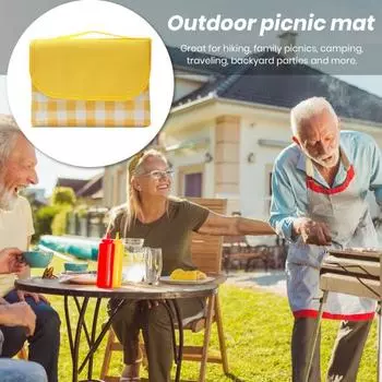 Очень большое пледовое одеяло для пикника, портативный складной коврик для пикника с ручкой, водонепроницаемый пескозащитный толстый коврик из ткани Оксфорд, газонный коврик для кемпинга на открытом воздухе