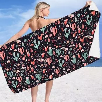 Очень большое пляжное полотенце, супервпитывающий быстросохнущий пляжный коврик из микрофибры, летний коврик H