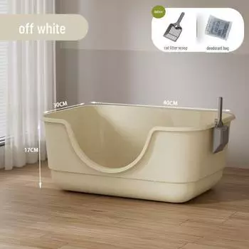 Очень большой, брызгозащищенный открытый кошачий туалет и ванна для котят Includes Litter Scoop and Deodorization Pack