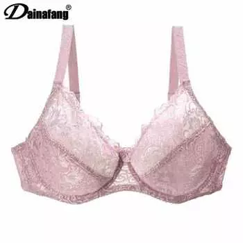 Очень большой бюстгальтер с полной чашкой тонкий прозрачный кружевной сексуальный женский нижнее белье ультра тонкий бюстгальтер бюстгальтер 85C розовый