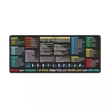 Очень большой коврик для мыши, износостойкий, водонепроницаемый, нескользящий, легко моющийся, шпаргалка Excel, настольный коврик, игровой коврик XL чёрный