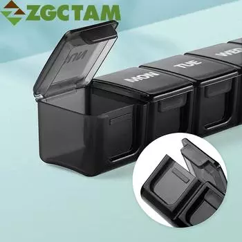 Очень большой органайзер для таблеток, еженедельный футляр для лекарств на 7 дней с прозрачной крышкой, дорожный контейнер для витаминов, рыбьего жира или добавок