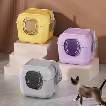 Очень большой, полностью закрытый кошачий туалет с дезодорирующим эффектом и защитой от брызг Free cat litter scoop