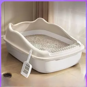 Очень большой полузакрытый лоток для кошек с защитой от брызг medium светло-зеленый