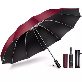 [Очень большой размер/12 костей] складной зонт Автоматическое открытие/закрытие одним нажатием мужской зонт большой Складной зонт обратного типа Прочный