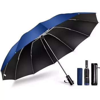 [Очень большой размер/12 костей] складной зонт Автоматическое открытие/закрытие одним нажатием мужской зонт большой Складной зонт обратного типа Прочный