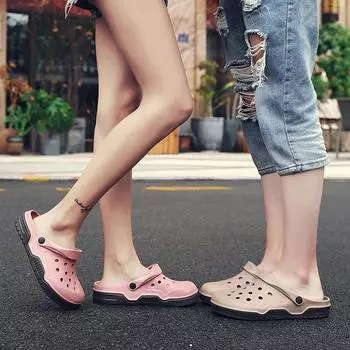 Очень большой размер 36-51 пара садовые туфли отверстия желе пляжные прохладные тапочки утолщенные и широкие 36