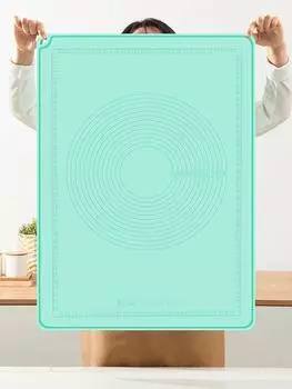 Очень большой силиконовый коврик для замешивания, бытовая утолщенная разделочная доска для пищевых продуктов, панель для выпечки, антипригарное покрытие и коврик для лапши 50x40cm розовый