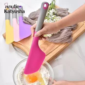 Очень большой силиконовый скребок для выпечки крема, 34 см, антипригарная лопаточка для масла, гладкий разбрасыватель, термостойкий скребок для выпечки печенья жёлтый