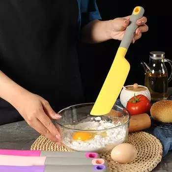 Очень большой силиконовый скребок для выпечки крема, антипригарная лопатка для масла, разглаживающий инструмент, термостойкий скребок для печенья и кондитерских изделий розовый