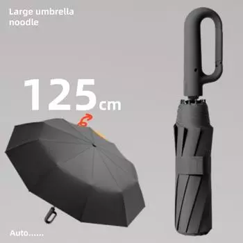 Очень большой усиленный ветроустойчивый дождеустойчивый зонт двойного назначения с защитой от ультрафиолета полностью автоматический с пряжкой-кольцом L-Diameter 106cm