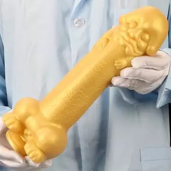 Очень большой золотой силиконовый анальный штекер мягкой формы, анальный расширитель, фаллоимитатор-мастурбатор, секс-игрушка для взрослых, реалистичный пенис, фистинг, БДСМ