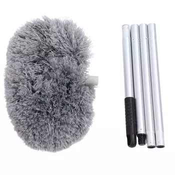 Очень длинная круглая метелка, вращение на 360 градусов, многофункциональная, моющаяся метелка для потолочного вентилятора, 140 см, пыль серый