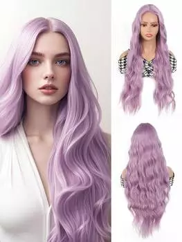 Очень длинные парики с крупными волнами, кружевные передние парики для женщин, термостойкие парики из волокон, удобные для начинающих, парики для Рождества и повседневного использования 30inch
