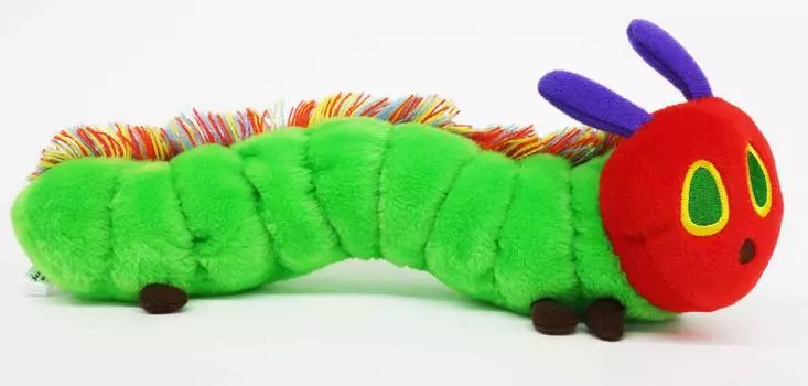 Очень голодная гусеница, истощенная гусеница, мягкая игрушка M, общая длина 30 см