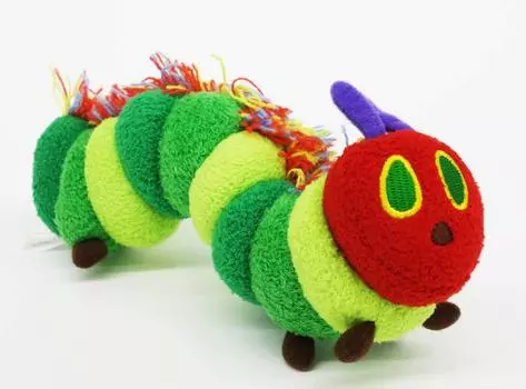 Очень голодная гусеница красочная мягкая игрушка S длина 16 см зеленый K6625