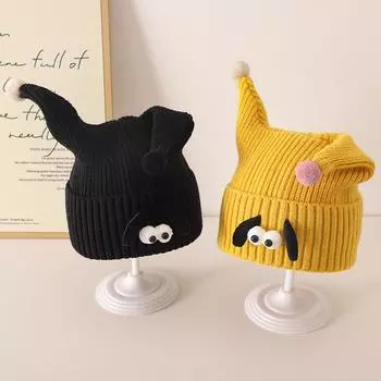Очень милая вязаная шапка с щупальцами для малышей, теплая осенне-зимняя защитная шапка для ушей, милая забавная шерстяная шапка для мальчиков и девочек, свитер-шапка 3-24 months head circumference 42-49cm жёлтый