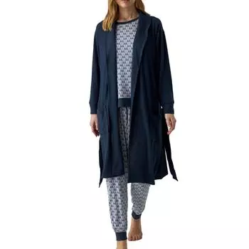 Очень мягкий халат с длинными рукавами JJBVP1310 для женщин M синий