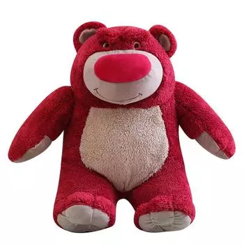 Очень мягкий плюшевый медведь Lotso Strawberry Bear, мультяшный, аниме, обнимающийся, плюшевый медведь, кавайная кукла, подарки для девочек 35cm красный