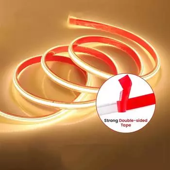 Очень яркая светодиодная лента 220 В, водонепроницаемая светодиодная лента COB, гибкая диодная лента с вилкой ЕС, освещение для комнаты, дома, кухни, сада 1m