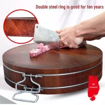 Очень толстая разделочная доска из железного дерева - Разделочная доска из массива дерева для коммерческого и домашнего использования 8*30cm Double Steel Hoop Ironwood, Commercial Use