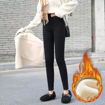 Очень толстые леггинсы из бараньего бархата весом 800 г. Женские осенне-зимние плюс верхняя одежда с бархатной подкладкой. Теплые хлопковые брюки большого размера с высокой талией. XXXXXXL