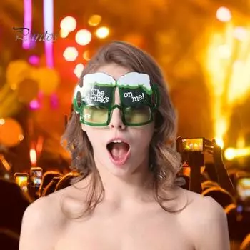 Очень удобно носить легкие забавные очки, реквизит для чашки, бутылку, забавные очки, товары для вечеринок зелёный