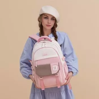 Очень высокий уровень внешнего вида школьный рюкзак для девочек средней школы в американском стиле кампуса колледжа чёрный