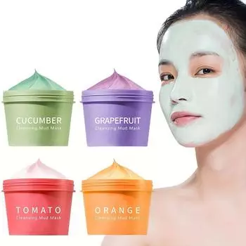 Очищающая грязевая маска, очищающая фрукты и овощи, контроль жирности, удаление черных точек, глубокая очистка пор, увлажняющая маска для лица