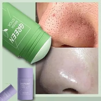 Очищающая маска из глины с зеленым чаем Контроль жирности против прыщей Средство для удаления черных точек Увлажняет лицо Контроль жирности Глубокая очистка пор Улучшает кожу зелёный