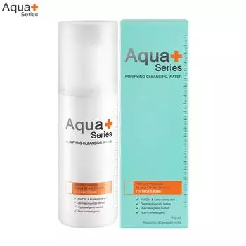 Очищающая очищающая вода серии Aqua+ для удаления загрязнений, излишков масла и макияжа, для лица и глаз, 150 мл. 150 ml.