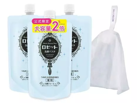 Очищающая паста для лица Rosette Acne Clear 240 г 2x большой емкости набор из 3 пенящихся сеток Medicated Acne + синий