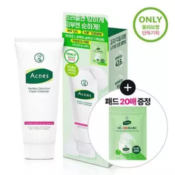 Очищающая пенка для угрей Acnes Perfect Solution 200 мл (+20 3-секундных тонер-подкладок)