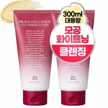 Очищающая пенка Milk Touch Plum Pore Toning Vita Capsule, 300 мл, 2 шт.