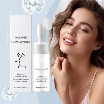 Очищающая пенка с коллагеном Мягко увлажняет и освежает кожу лица Очищающая пенка 100 мл One Size