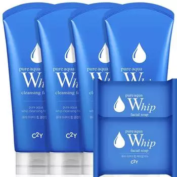 Очищающая пенка See2Y Pure Aqua Whip Foam 120 мл x 4 + мыло Whip Soap x 2