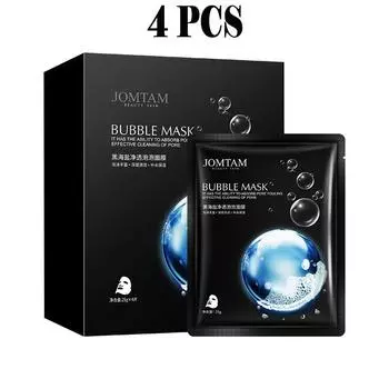 Очищающая пузырьковая маска с черной морской солью, нежное очищение, отбеливание, питательная маска для лица, увлажняющая черная маска 4pcs