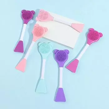 Очищающая щетка 2 в 1 Силиконовая щетка для маски и щетка для чистки лица используются для отшелушивания, массажа, снятия макияжа и ухода за кожей мандариновый