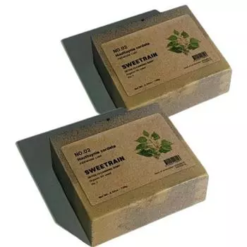 Очищающее мыло для лица Sweet Lane Houttuynia cordata 130 г х 2 шт + пенящаяся сетка, 1 комплект