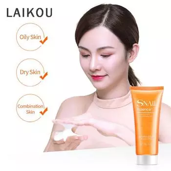 Очищающее средство для лица LAIKOU Snail, очищающее средство для лица, богатое пенообразование, органический натуральный гель, средства для ежедневного мытья лица, глубокий чистый уход за кожей 100g