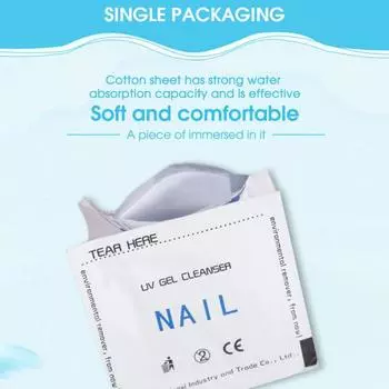 Очищающее средство для ногтей, 100 шт./кор., без остатков, быстрое проникновение, обезжиривающее средство для ткани, салфетки для удаления геля для ногтей, салфетки