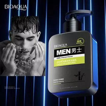 Очищающее средство с активированным углем, глубоко очищающее и проникающее, увлажняющее, освежающее, контроль жирности, мужское очищающее средство для лица 168g