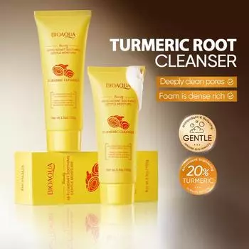 Очищающее средство с антиоксидантами на основе куркумы BIOAOUA Очищающее средство для лица 100g